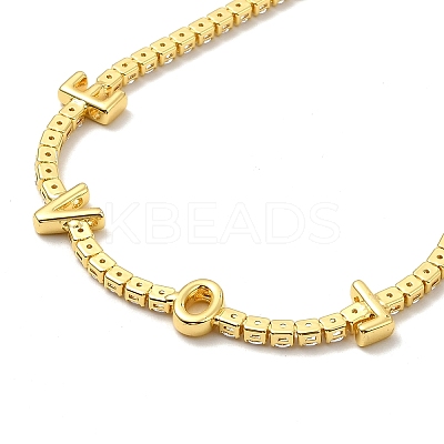 Clear Cubic Zirconia Chains Necklace for Girl Women Gift NJEW-A005-04G-1
