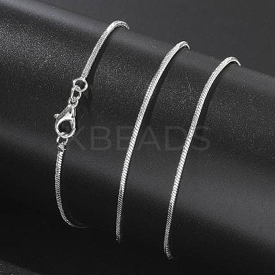 1.5mm Rack Plating Brass Snake Chain Necklaces for Women Men MAK-L044-13P-1