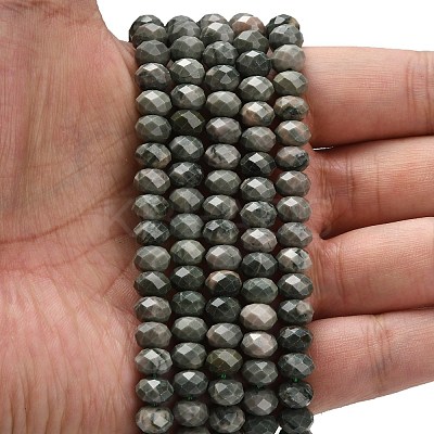 Natural Green Wood Lace Stone Wooden Jasper Beads Strands G-Z111-A15-02-1
