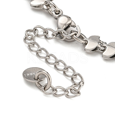 304 Stainless Steel Link Chain Bracelets for Women BJEW-S153-12P-1