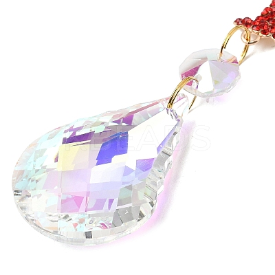 Alloy Rhinestones & Glass Charm Suncatchers HJEW-E013-01G-H-1