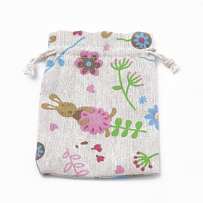 Polycotton(Polyester Cotton) Packing Pouches Drawstring Bags LS-ABAG-T006-A03-1