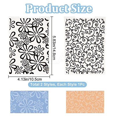 2Pcs 2 Styles Plastic Embossing Folders DIY-CP0008-85B-1