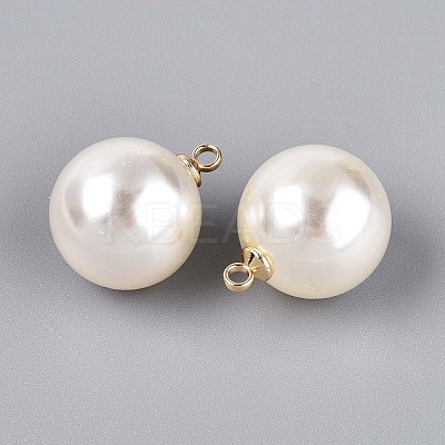ABS Plastic Imitation Pearl Pendants FIND-H052-01I-01G-1