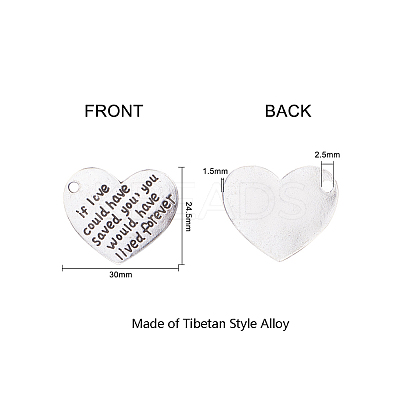 Tibetan Style Alloy Quote Pendants PALLOY-CJ0006-05-1