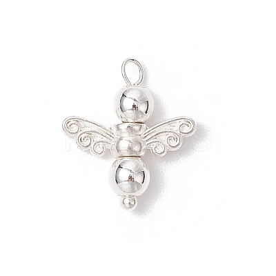 10Pcs Electroplated Synthetic Non-magnetic Hematite Beaded Angel Charms PALLOY-JF03636-01-1