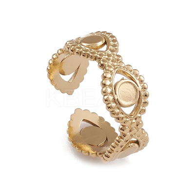 Ion Plating(IP) 304 Stainless Steel Cuff Rings RJEW-G285-36G-1