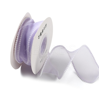 5 Yards ABS Pearl Edged Mesh Ribbon for Bowknot Making OCOR-B004-01A-02-1