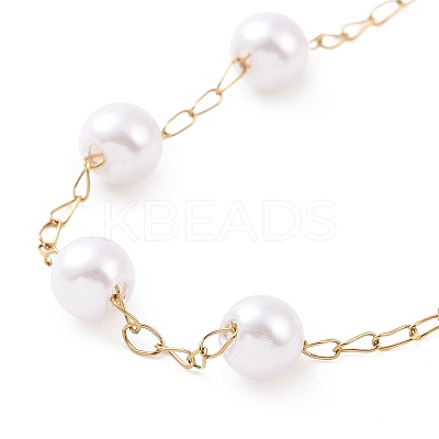 PVD Vacuum Plating 304 Stainless Steel Beaded Necklaces NJEW-E064-02G-1