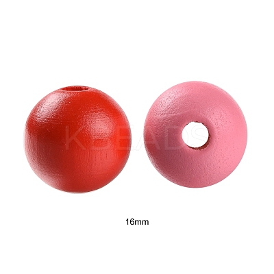 160Pcs 4 Colors Farmhouse Country and Rustic Style Painted Natural Wood Beads WOOD-LS0001-01M-1