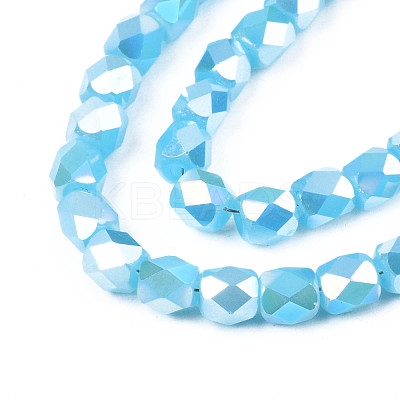 Electroplate Glass Beads Strands EGLA-N002-13-A05-1