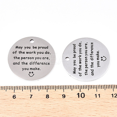 Non-Tarnish 201 Stainless Steel Pendants STAS-T064-38P-28-1