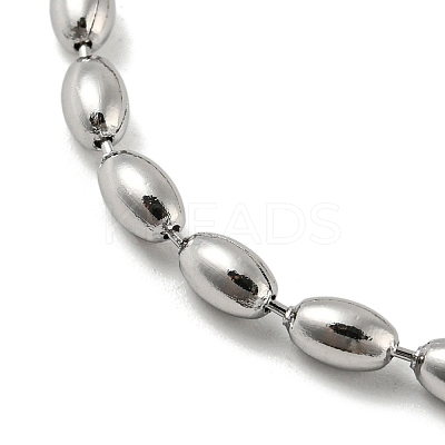 Non-Tarnish 201 Stainless Steel Rugby Beaded Chain Bracelets LS-BJEW-G696-01B-P-1