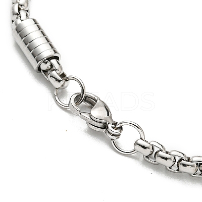 Tarnish Resistant 201 Stainless Steel Box Chain Bracelets for Women BJEW-R318-03B-P-1