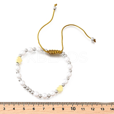 ABS Imitation Pearl Beads Braided Bead Bracelets for Women BJEW-D317-09B-PG-1