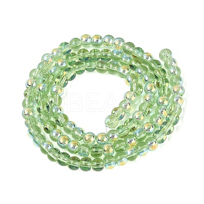 Electroplate Transparent Glass Beads Strands EGLA-Q132-4MM-A05-1
