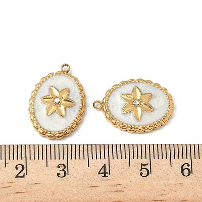 304 Stainless Steel Enamel Pendants STAS-V015-36G-1