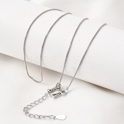 0.6MM Brass Box Chain Necklaces NJEW-G341-01P-1