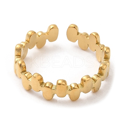 304 Stainless Steel Oval Cuff Rings for Women STAS-D085-21G-1