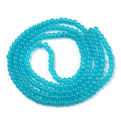 Baking Paint Imitation Jade Glass Round Bead Strands DGLA-Q021-4mm-07-1