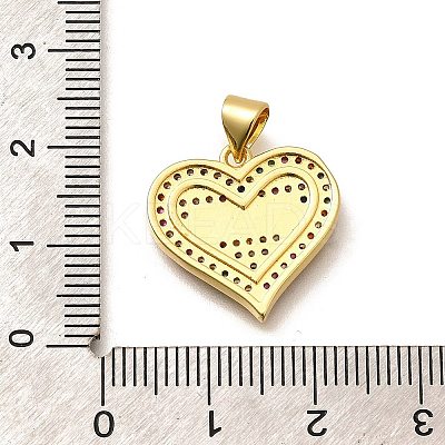 Rack Plating Brass Micro Pave Cubic Zirconia Pendants KK-L226-001G-09-1