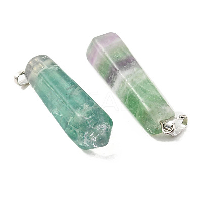 Natural Fluorite Double Terminated Pointed Pendants G-G926-01P-13-1