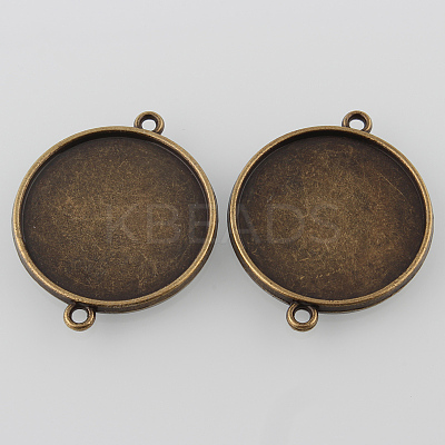 Antique Bronze Tibetan Style Alloy Cabochon Connector Settings X-TIBE-M022-01AB-NF-1
