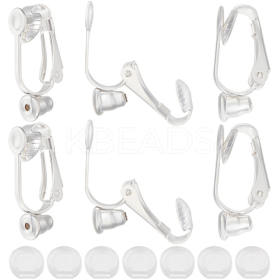 10Pcs 304 Stainless Steel Clip-on Earring Converters Findings FIND-BBC0003-27-1