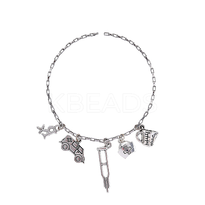 100pcs 10 Styles Tibetan Style Alloy Pendants TIBEP-CJ0001-44-1