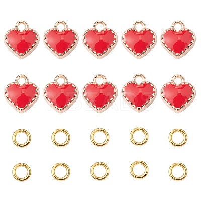 Heart Alloy Enamel Charms ENAM-YW0002-85A-1