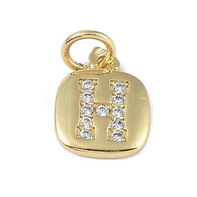 Rack Plating Brass Micro Pave CLear Cubic Zirconia Charms KK-E110-14G-H-1