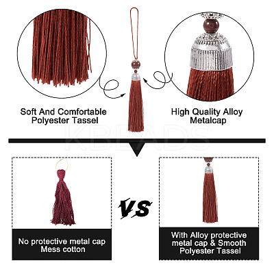 28Pcs 14 Colors Polyester Tassel Big Pendants Decorations HJEW-TA0001-07-1