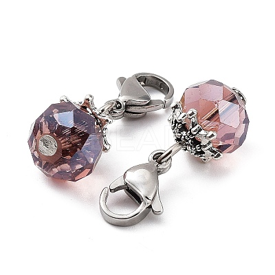 Electroplate Faceted Glass Pendants HJEW-TAC0004-03-1