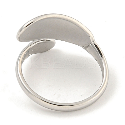 Non-Tarnish 304 Stainless Steel Oval Open Cuff Ring for Women RJEW-A043-33P-1