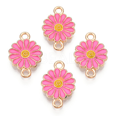 Zinc Alloy Enamel Sunflower Connector Charms ENAM-E011-01KCG-06-1