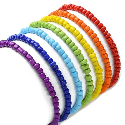 7Pcs 7 Style Natural & Synthetic Mixed Gemstone & Glass Seed Beaded Stretch Bracelets Set BJEW-JB09659-1