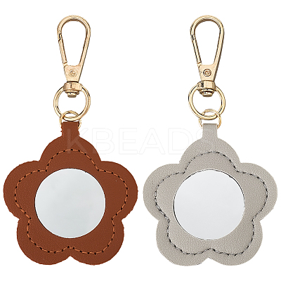 CutHollow 2Pcs 2 Colors PU Leather Pendant Decorations HJEW-CL0001-04A-1