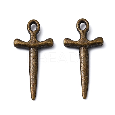 Tibetan Style Alloy Sword Pendants X-TIBEP-929-AB-FF-1