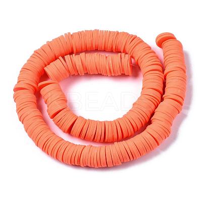 Flat Round Handmade Polymer Clay Beads CLAY-R067-12mm-12-1