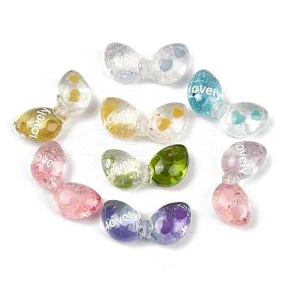 Transparent Resin Enamel Beads RESI-L047-07-1