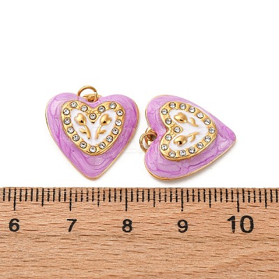 304 Stainless Steel Enamel Pendants STAS-U061-42G-01-1