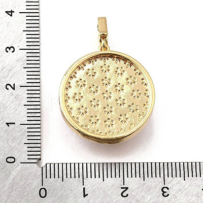 Brass Micro Pave Cubic Zirconia & Enamel Pendants KK-R222-10G-01-1