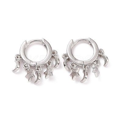 Brass Huggie Hoop Earrings EJEW-K083-44P-1