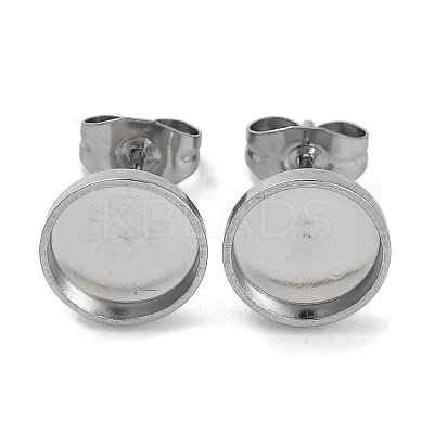 Anti-Tarnish 304 Stainless Steel Stud Earring Findings EJEW-K295-06A-P-1