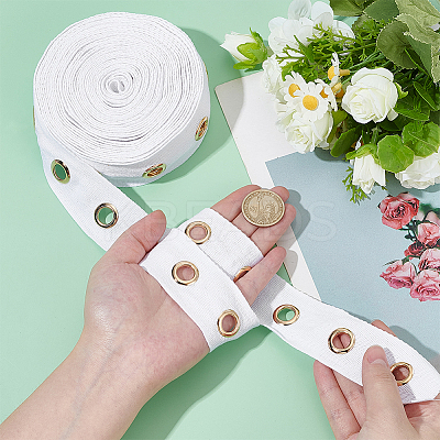 Cotton Herringbone Ribbons with Eyelet Rings OCOR-PH0005-36A-01-1