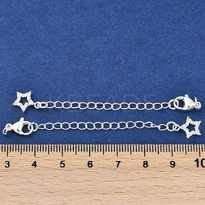 Brass Micro Pave Cubic Zirconia Ends with Chains KK-U043-02S-1
