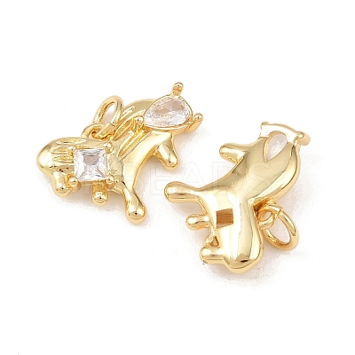 Brass Micro Pave Cubic Zirconia Pendants KK-G544-19G-1