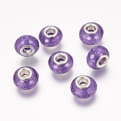 Faceted Resin European Beads RPDL-J011-07-1