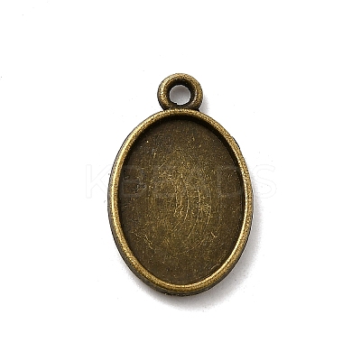 Oval Two-Sided Alloy Pendant Cabochon Settings X-PALLOY-N0088-15AB-NF-1