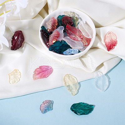 140Pcs 14 Style Transparent Baking Paint Glass Pendants LAMP-TA0001-02-1
